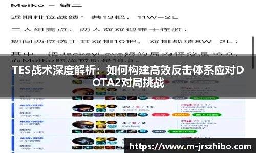 TES战术深度解析：如何构建高效反击体系应对DOTA2对局挑战